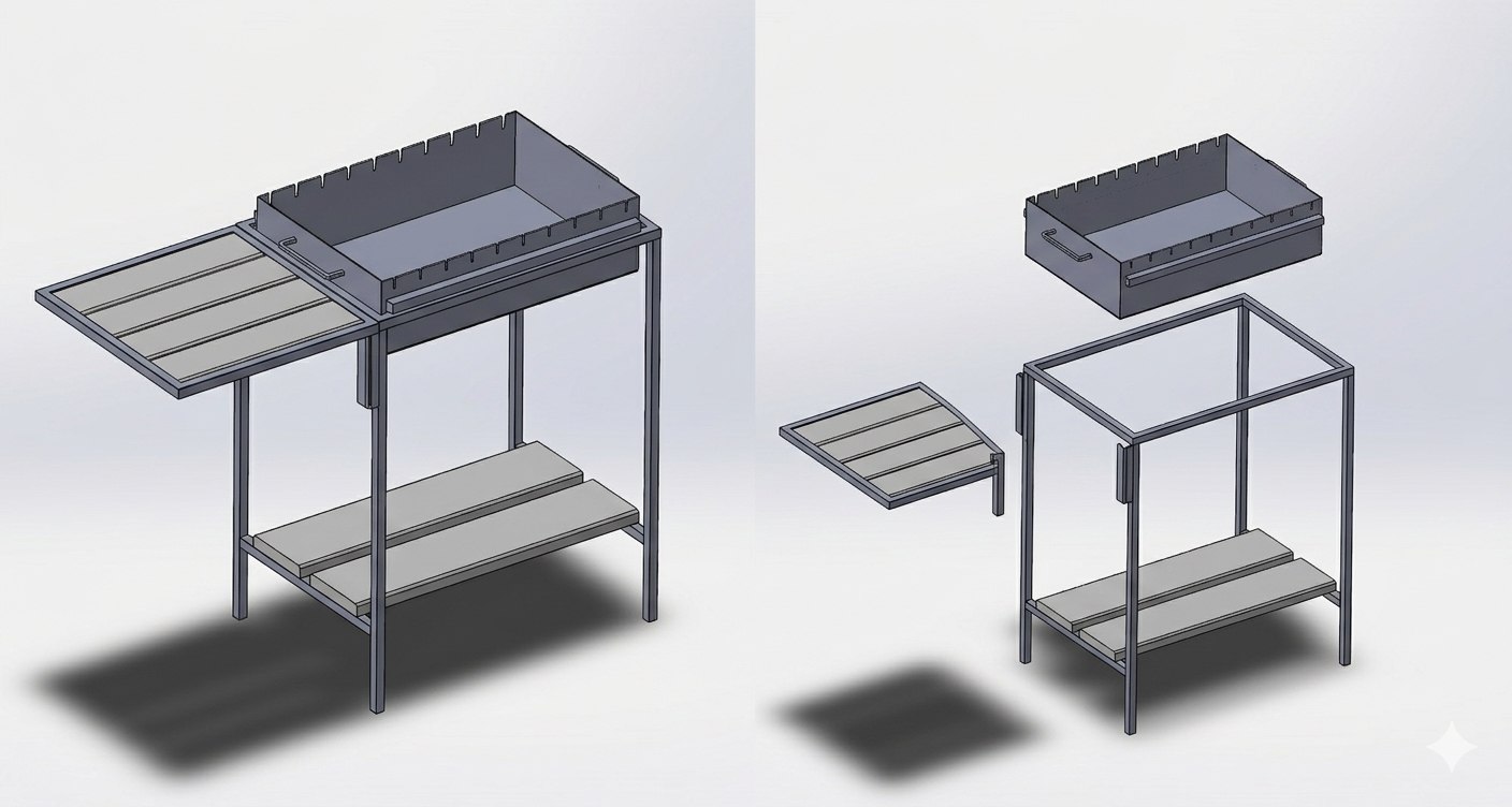 Модульный мангал 3D модель